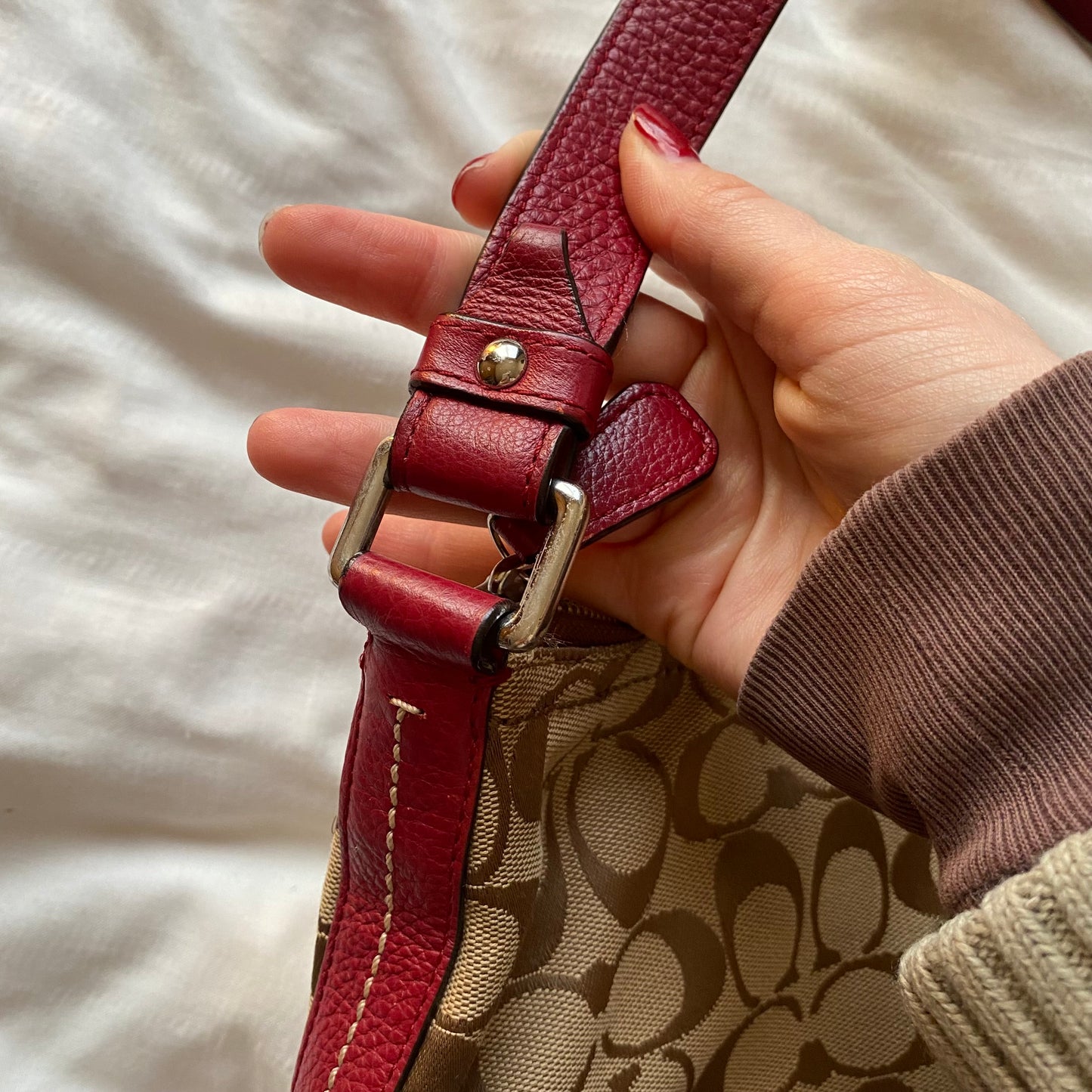 Cherry Red Coach Bag