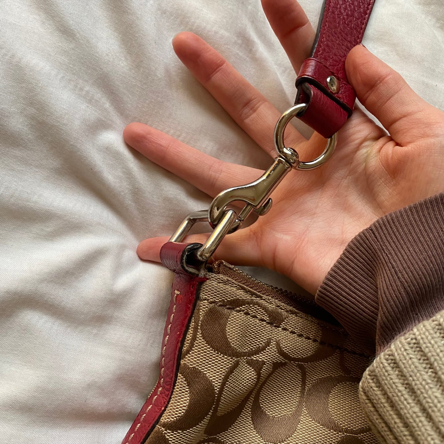 Cherry Red Coach Bag