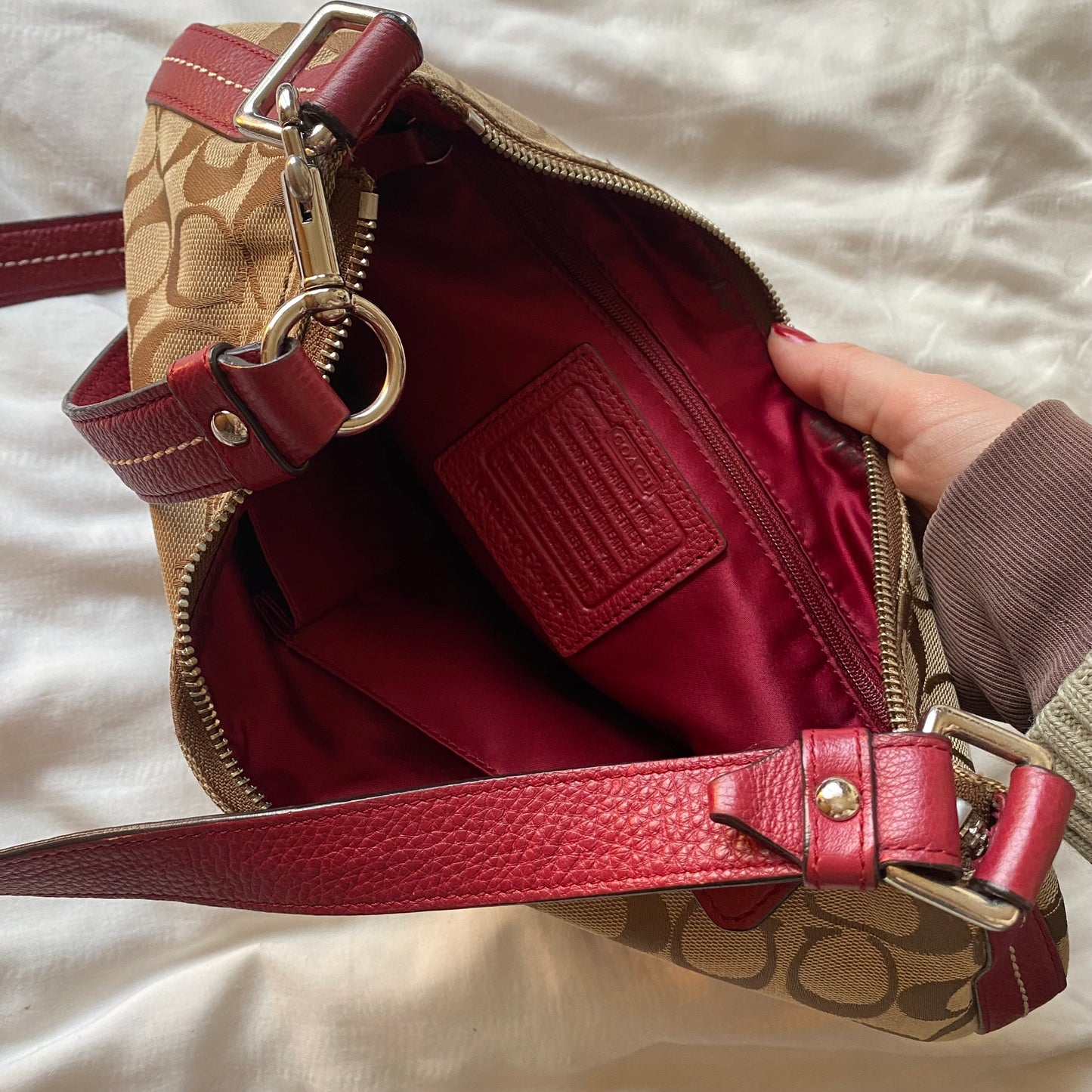Cherry Red Coach Bag