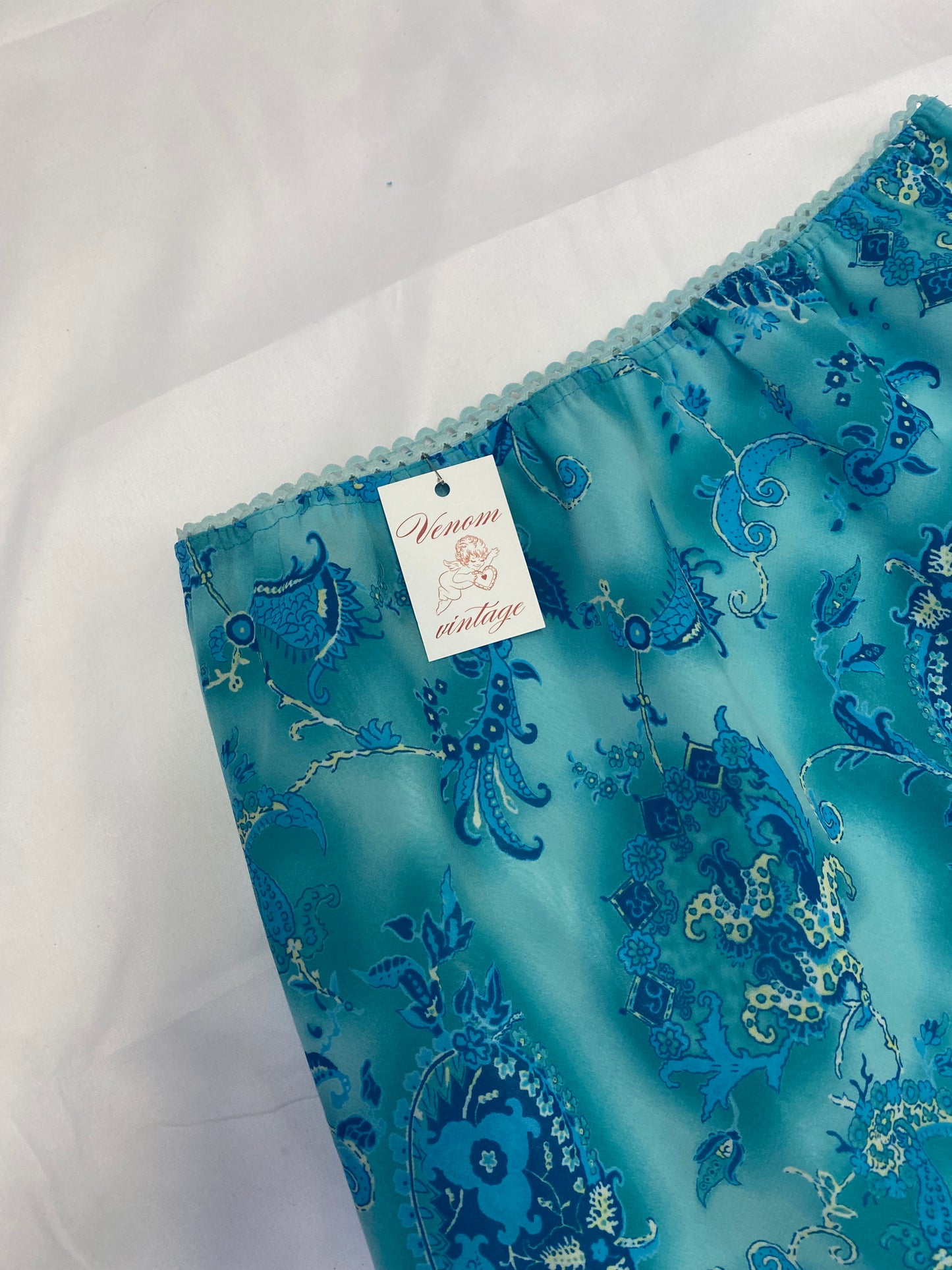 Blue Paisley Midi Skirt (S-M)